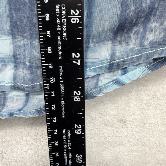 NEW BKE Vintage Mens Blue Plaid Snap Button Western Shirt Standard Fit M NWT - Picture 5 of 9